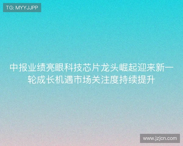 中报业绩亮眼科技芯片龙头崛起迎来新一轮成长机遇市场关注度持续提升